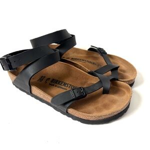 Birkenstock Yara Oiled Leather Black Sandal/ 6.5 (37)